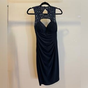 Cache Navy Blue Embellished Midi Dress
